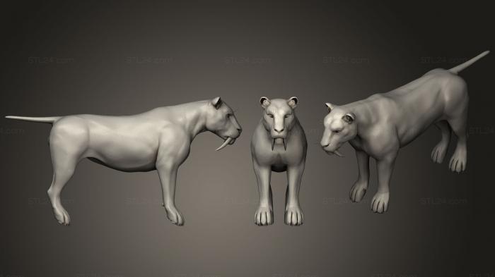 Статуэтки животных (Саблезубый, STKJ_1787) 3D модель для ЧПУ станка